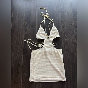 Shein cream knit cover up dress - S new